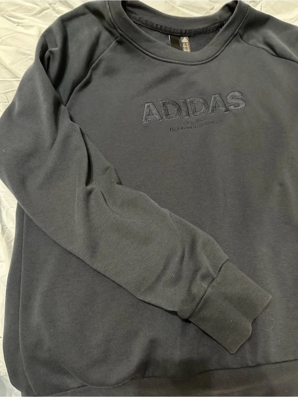 adidas Men's navy blue Crewneck with Embossed Logo